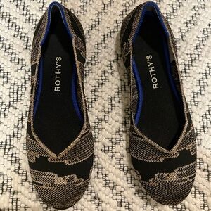 Rothy's Black and Gold Flats 7.5